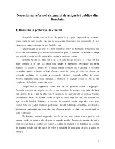 Plan de cercetare - necesitatea reformei sistemului de asigurări publice din România - Pagina 3