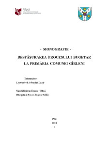 Desfășurarea Procesului Bugetar la Primăria Comunei Gîrleni - Pagina 1