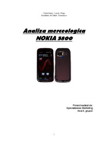 Analiza Merceologica Nokia 5800 - Pagina 1