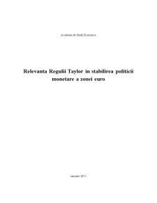 Relevanța regulii Taylor în stabilirea politicii monetare a zonei euro - Pagina 1