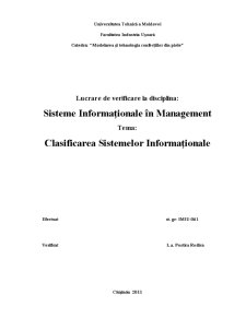 Clasificarea Sistemelor Informaționale - Pagina 1