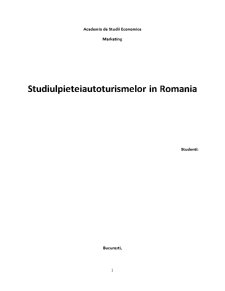 Studiul pieței autoturismelor din România - Pagina 1