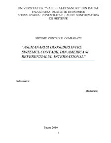 Asemănări și deosebiri între sistemul contabil din America și referențialul internațional - Pagina 1