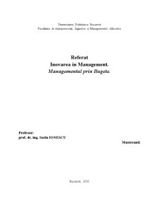 Management prin Bugete - Pagina 1