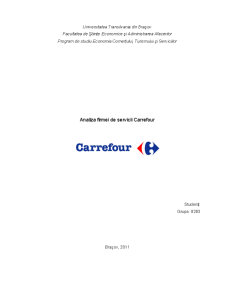 Analiza Firmei de Servicii Carrefour - Pagina 1