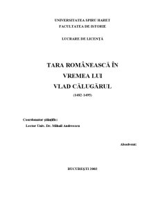 Tara Românească în Vremea lui Vlad Călugărul - Pagina 1