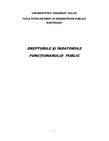 Drepturile și Îndatoriile Funcționarului Public - Pagina 1