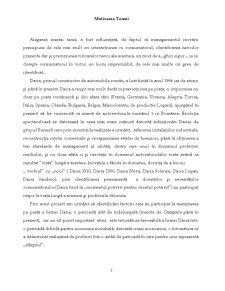 Analiza mediului înconjurător general și a mediului concurențial, analiza mediului intern al firmei Dacia - Pagina 2