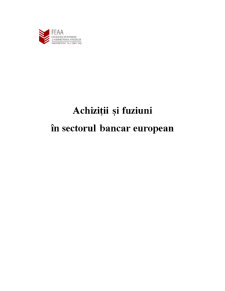Achiziții și Fuziuni în Sectorul Bancar European - Pagina 1
