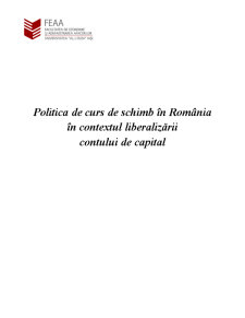 Politica de Curs de Schimb în România în Contextul Liberalizării Contului de Capital - Pagina 1