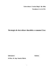 Strategia de dezvoltare durabilă a Comunei Lisa - Pagina 1