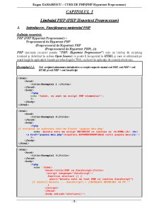 Limbajul PHP - Pagina 1