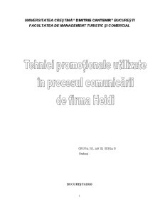 Tehnici promoționale utilizate în procesul comunicării de firma Heidi - Pagina 1