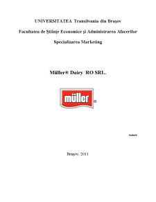 Plan Marketing - Muller Dairy România - Pagina 1