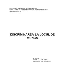 Discriminarea la Locul de Munca - Pagina 1
