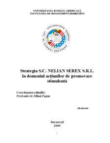 Strategia SC Nelian Serex SRL în domeniul acțiunilor de promovare stimulentă - Pagina 1