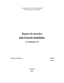 Raport de practică Decathlon România - SC Roumasport SRL - Pagina 1