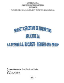 Cercetări de marketing - aplicație la SC Petrom SA București - membru OMV Group - Pagina 1