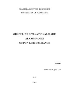 Gradul de internaționalizare al companiei Nippon Life Insurance - Pagina 1