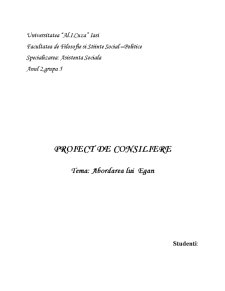 Proiect de Consiliere - Abordarea lui Egan - Pagina 1
