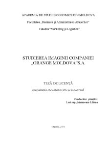 Studierea Imaginii Companiei Orange Moldova SA - Pagina 1