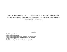 Diagnostic economico - financiar în domeniul fabricării produselor din minerale nemetalice cu exemplificare la SC Prebet SA Aiud - Pagina 1
