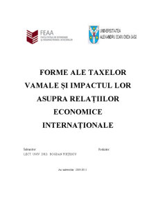 Formele taxelor vamale și impactul lor asupra relațiilor internaționale - Pagina 1