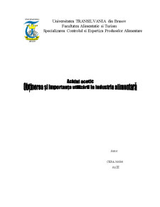 Acidul acetic - obținerea și importanța utilizării în industria alimentară - Pagina 1