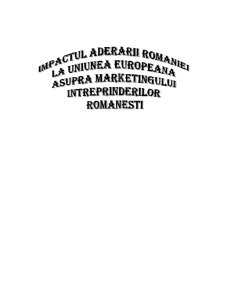 Impactul aderării României la Uniunea Europeană asupra marketingului întreprinderilor românești - Pagina 1