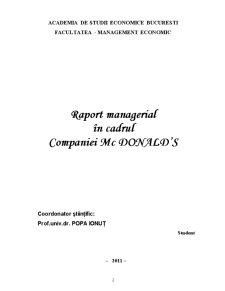 Raport Managerial în Cadrul Companiei McDonald’S - Pagina 2