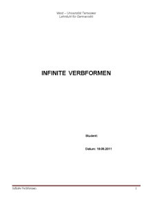 Infinite Verbformen - Pagina 1