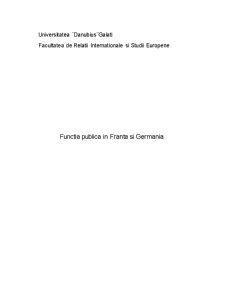 Funcția publică în Franța și Germania - Pagina 1