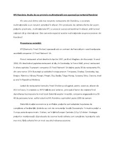 Studiu de caz privind o multinațională care operează pe teritoriul României - KFC - Pagina 1