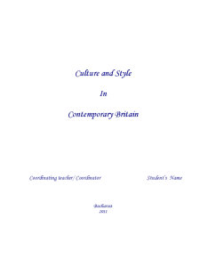 Culture and Style în Contemporary Britain - Pagina 1
