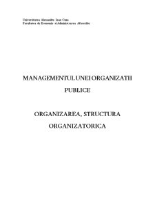 Managementul unei organizații publice - structura organizatorică - Pagina 1