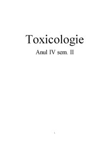 Toxicologie - Pagina 1