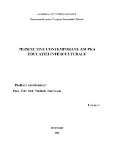 Perspective Contemporane asupra Educației Interculturale - Pagina 1
