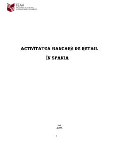 Activitatea Bancară de Retail în Spania - Pagina 1