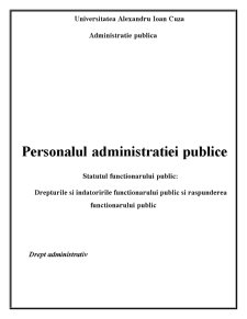 Drepturile si Indatoririle Functionarului Public si Raspunderea Functionarului Public - Pagina 1
