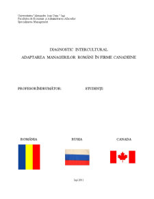 Diagnostic Intercultural - Romania, Rusia, Canada - Pagina 1