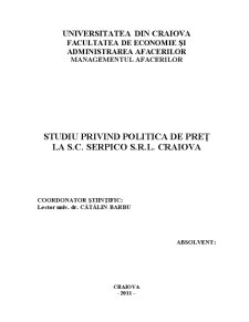 Studiu privind politica de preț la SC Serpico SRL Craiova - Pagina 2