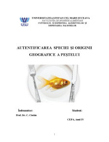 Autentificarea Speciei și Originii Geografice a Peștelui - Pagina 1