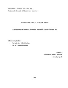 Fundamentarea și Finanțarea Cheltuielilor Bugetare la Consiliul Județean Iași - Pagina 1