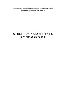 Studiu de Fezabilitate SC Gomar SRL - Pagina 1
