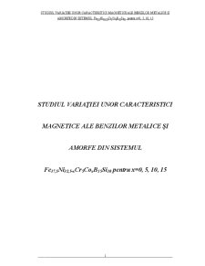 Studiul Variației unor Caracteristici Magnetice ale Benzilor Metalice și Amorfe - Pagina 1