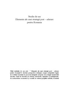 Elemente ale unei strategii post aderare România - Pagina 1