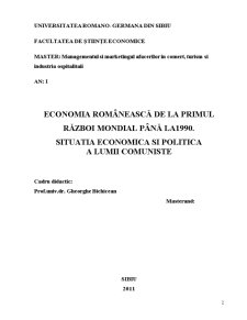 Economia românească de la primul război mondial până la 1990. situația economică și politică a lumii comuniste - Pagina 2