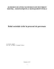 Rolul Societății Civile în Procesul de Guvernare - Pagina 1
