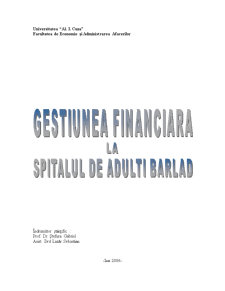Gestiunea financiară la Spitalul Bârlad - Pagina 1