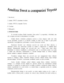 Analiza Swot a Companiei Toyota - Pagina 1